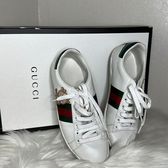 💯Authentic Gucci Sneakers with Cherryline Size 5.5 🍀 - Picture 1 of 15